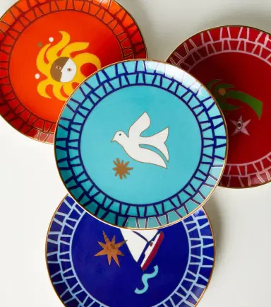 Jonathan Adler Playa set of 4 porcelain dessert plates | Thumbnail 3