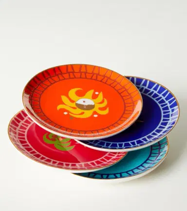 Jonathan Adler Playa set of 4 porcelain dessert plates | Thumbnail 4