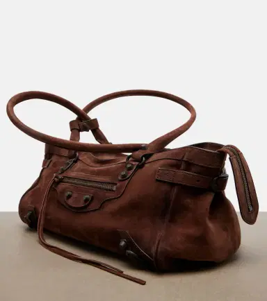 Balenciaga Le City East-West Small suede shoulder bag | Thumbnail 2