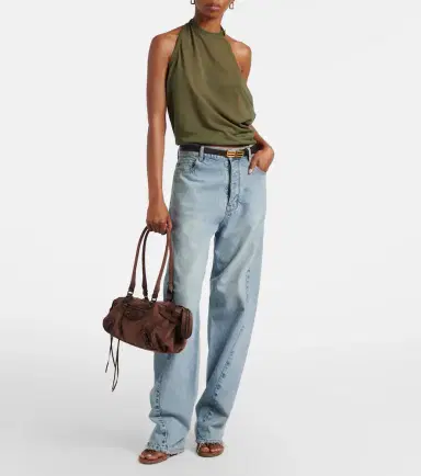 Balenciaga Le City East-West Small suede shoulder bag | Thumbnail 5