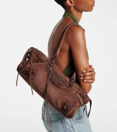 Balenciaga Le City East-West Small suede shoulder bag | Thumbnail 6
