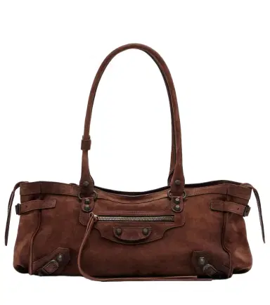 Balenciaga Le City East-West Small suede shoulder bag | Thumbnail 1