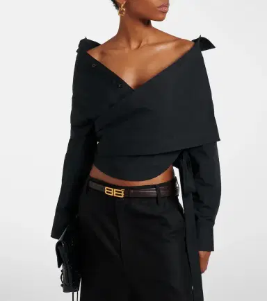 Balenciaga Off-shoulder cotton top | Thumbnail 3 Balenciaga Off-shoulder cotton top | Thumbnail 3