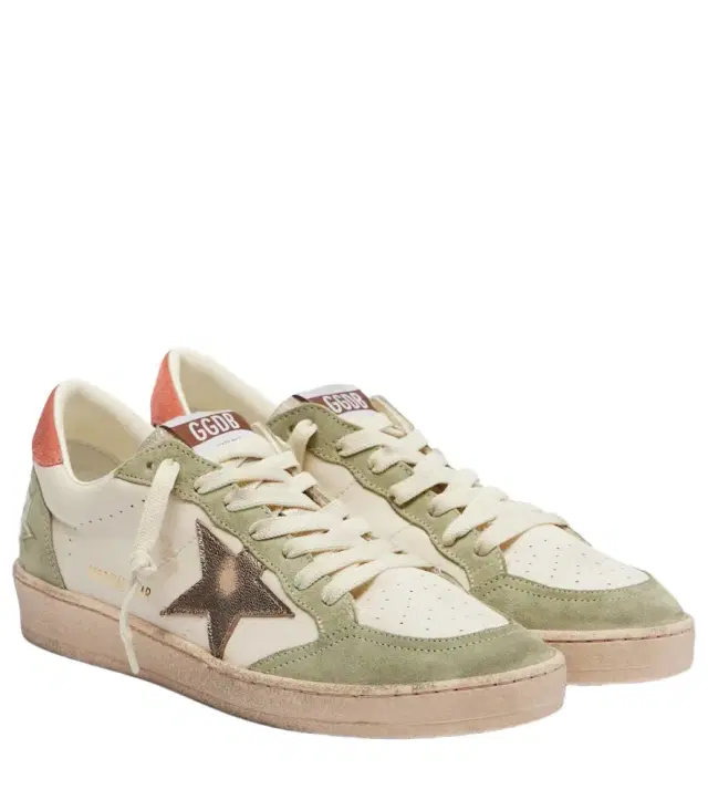 Ball Star suede-trimmed leather sneakers