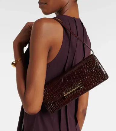 Victoria Beckham Dorian East-West croc-effect leather clutch | Thumbnail 4