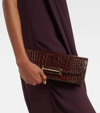 Victoria Beckham Dorian East-West croc-effect leather clutch | Thumbnail 5
