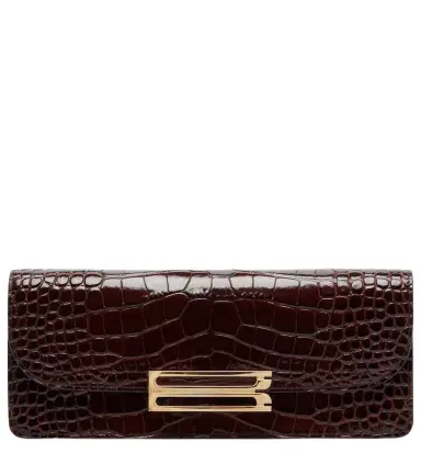 Victoria Beckham Dorian East-West croc-effect leather clutch | Thumbnail 1
