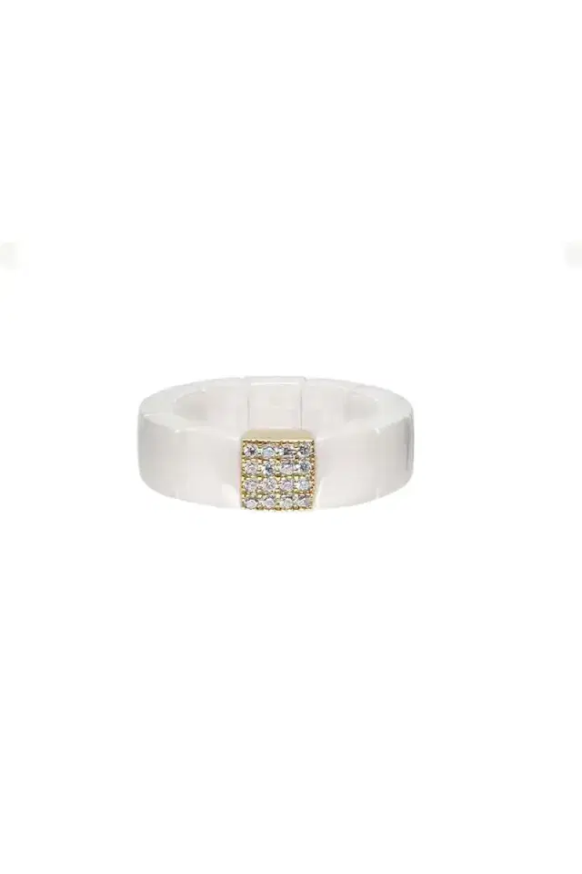 One Diamond White Scacco Ring