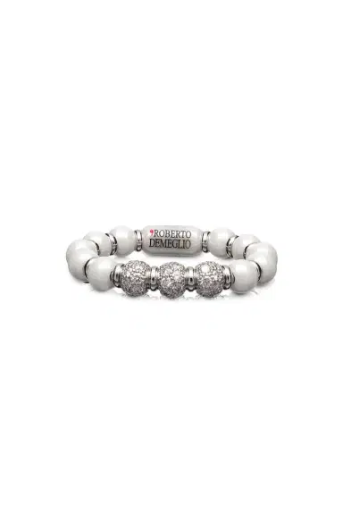 ROBERTO DEMEGLIO Three Diamond White Bead Stretch Sfera Ring | Thumbnail 1