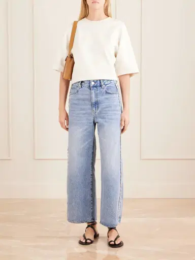 Frame The Crochet Bow Crop High-rise Wide-leg Jeans | Thumbnail 2 Frame The Crochet Bow Crop High-rise Wide-leg Jeans | Thumbnail 2