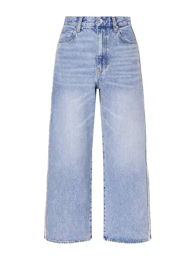Frame The Crochet Bow Crop High-rise Wide-leg Jeans | Thumbnail 1 Frame The Crochet Bow Crop High-rise Wide-leg Jeans | Thumbnail 1