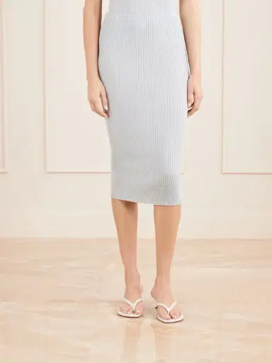 LESET Blake Metallic Ribbed-knit Midi Skirt | Thumbnail 3 LESET Blake Metallic Ribbed-knit Midi Skirt | Thumbnail 3