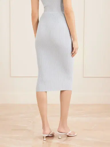 LESET Blake Metallic Ribbed-knit Midi Skirt | Thumbnail 4 LESET Blake Metallic Ribbed-knit Midi Skirt | Thumbnail 4