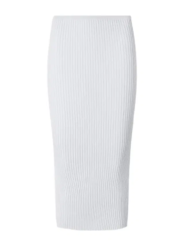 Blake Metallic Ribbed-knit Midi Skirt