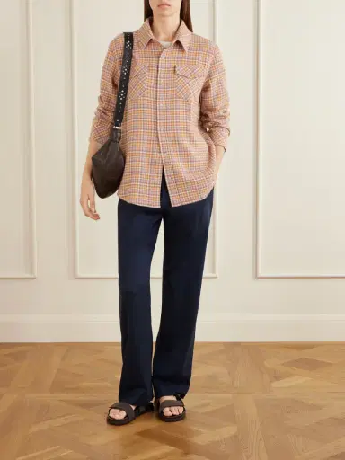God’s True Cashmere Midnight Rose Checked Cashmere Shirt | Thumbnail 2