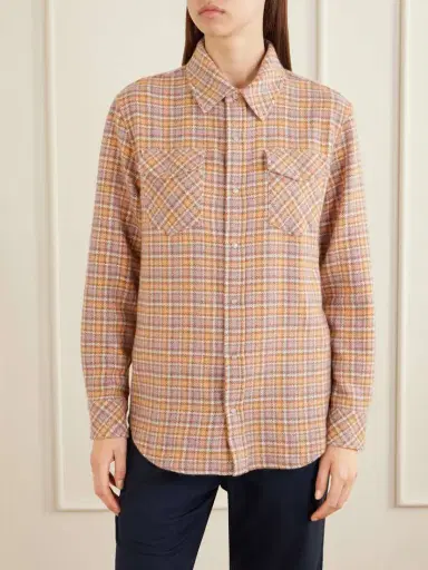 God’s True Cashmere Midnight Rose Checked Cashmere Shirt | Thumbnail 3