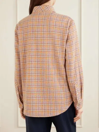 God’s True Cashmere Midnight Rose Checked Cashmere Shirt | Thumbnail 4