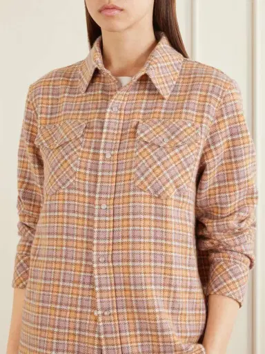 God’s True Cashmere Midnight Rose Checked Cashmere Shirt | Thumbnail 5