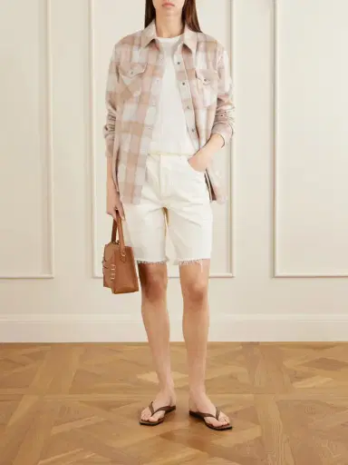God’s True Cashmere Champagne Tartan Cashmere Shirt | Thumbnail 2