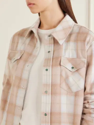 God’s True Cashmere Champagne Tartan Cashmere Shirt | Thumbnail 5