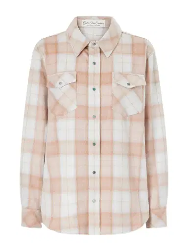 God’s True Cashmere Champagne Tartan Cashmere Shirt | Thumbnail 1
