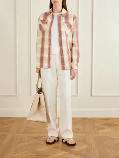 God’s True Cashmere Rose Blume Checked Cashmere Shirt | Thumbnail 2