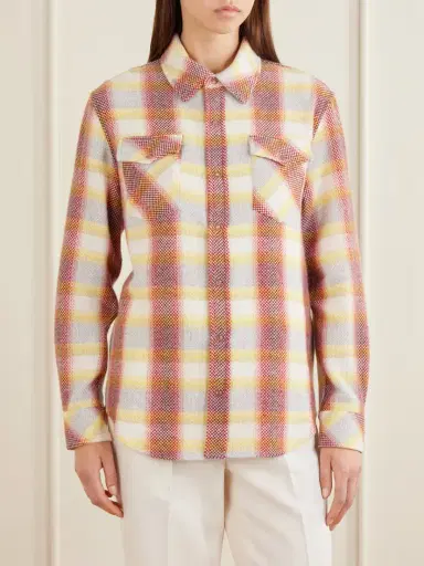 God’s True Cashmere Rose Blume Checked Cashmere Shirt | Thumbnail 3