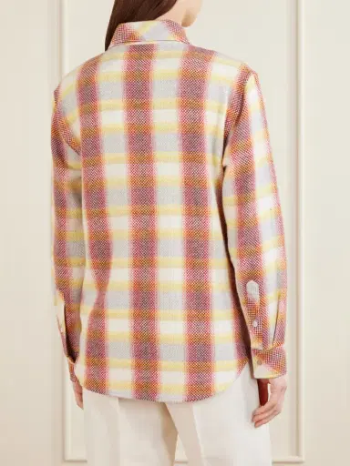 God’s True Cashmere Rose Blume Checked Cashmere Shirt | Thumbnail 4