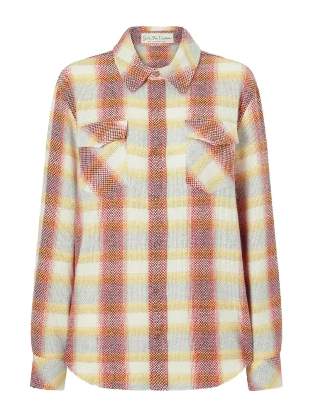 God’s True Cashmere Rose Blume Checked Cashmere Shirt