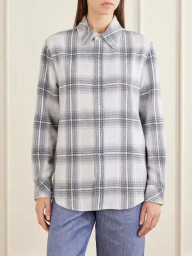 God’s True Cashmere Cloud Light Tartan Cashmere Shirt | Thumbnail 3