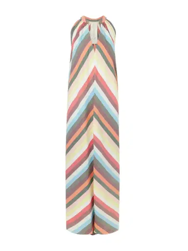 Marrakshi Life Striped Cotton Halterneck Maxi Dress | Thumbnail 1 Marrakshi Life Striped Cotton Halterneck Maxi Dress | Thumbnail 1