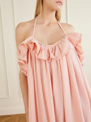 Marrakshi Life Ruffled Striped Cotton Maxi Dress | Thumbnail 4 Marrakshi Life Ruffled Striped Cotton Maxi Dress | Thumbnail 4