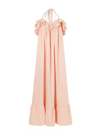 Marrakshi Life Ruffled Striped Cotton Maxi Dress | Thumbnail 1 Marrakshi Life Ruffled Striped Cotton Maxi Dress | Thumbnail 1