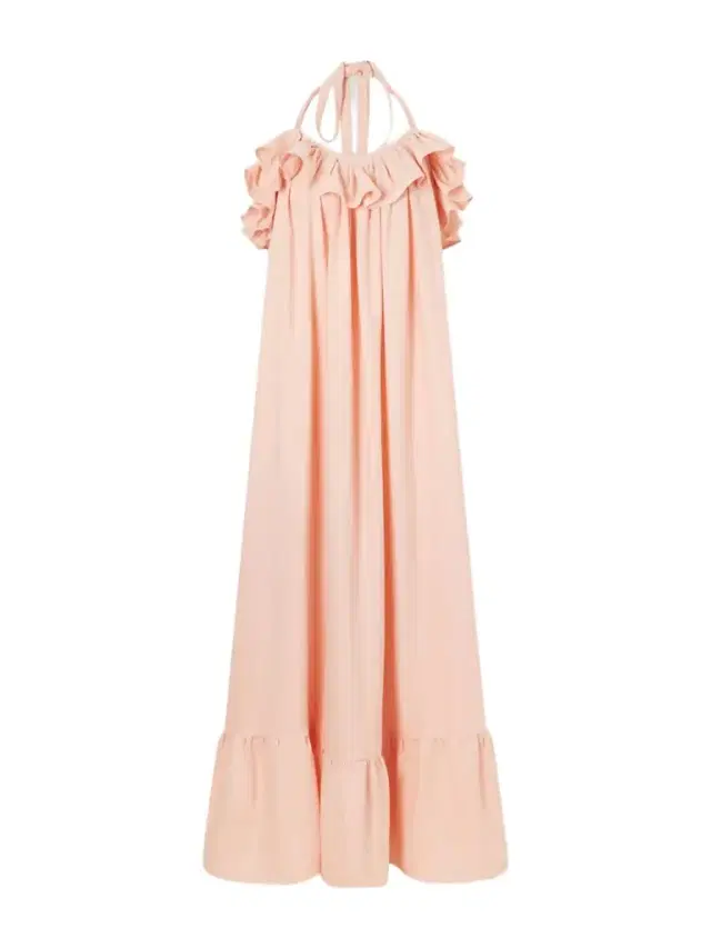 Ruffled Striped Cotton Maxi Dress
