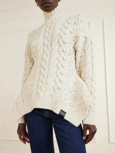 Stella McCartney Bobble Cable-knit Wool Turtleneck Sweater | Thumbnail 4 Stella McCartney Bobble Cable-knit Wool Turtleneck Sweater | Thumbnail 4