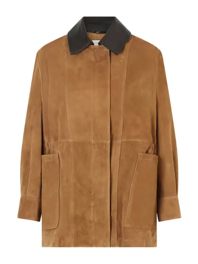 Grange Leather-trimmed Suede Jacket Grange Leather-trimmed Suede Jacket