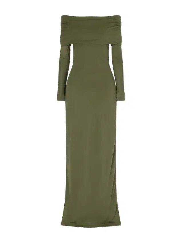 Off-shoulder Cotton-blend Maxi Dress
