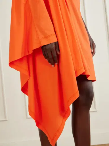 Balenciaga Draped One-sleeve Cotton-jersey Mini Dress | Thumbnail 4 Balenciaga Draped One-sleeve Cotton-jersey Mini Dress | Thumbnail 4