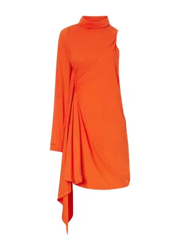 Balenciaga Draped One-sleeve Cotton-jersey Mini Dress | Thumbnail 1 Balenciaga Draped One-sleeve Cotton-jersey Mini Dress | Thumbnail 1