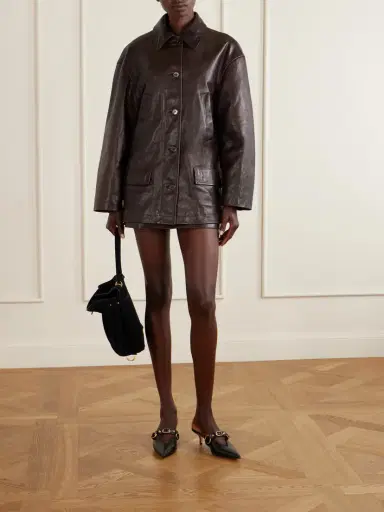 Balenciaga Crinkle Leather Mini Skirt | Thumbnail 2 Balenciaga Crinkle Leather Mini Skirt | Thumbnail 2
