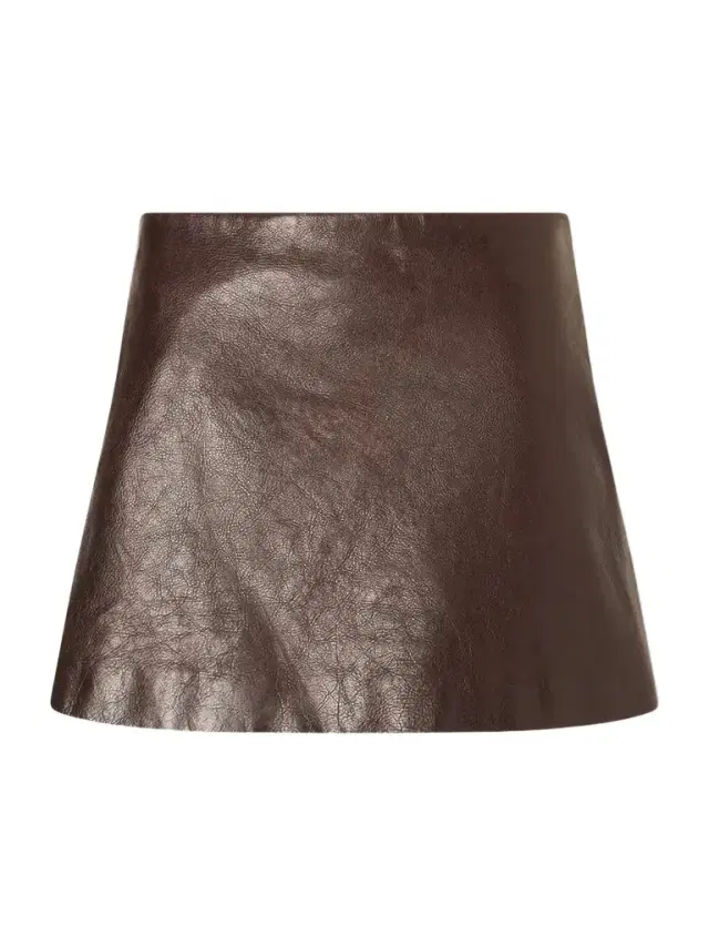 Crinkle Leather Mini Skirt