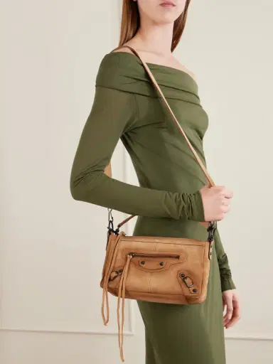 Balenciaga Le City Moto Mini Suede Shoulder Bag | Thumbnail 3 Balenciaga Le City Moto Mini Suede Shoulder Bag | Thumbnail 3