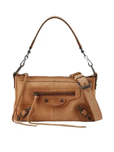 Balenciaga Le City Moto Mini Suede Shoulder Bag | Thumbnail 1 Balenciaga Le City Moto Mini Suede Shoulder Bag | Thumbnail 1