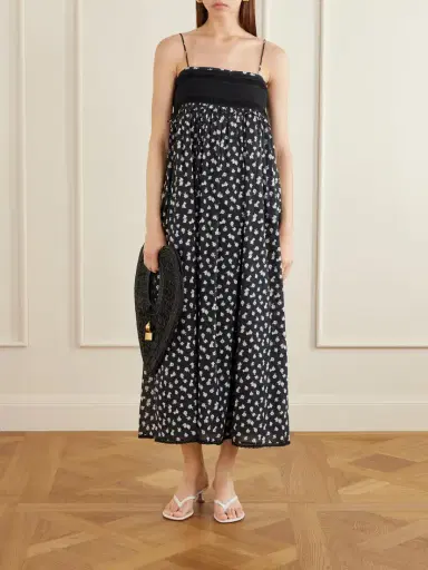 Posse Danielle Floral-print Lace-trimmed Cotton Maxi Dress | Thumbnail 2