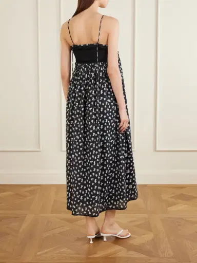 Posse Danielle Floral-print Lace-trimmed Cotton Maxi Dress | Thumbnail 3
