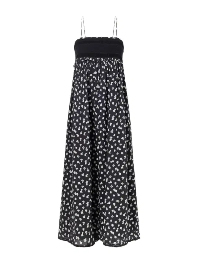 Posse Danielle Floral-print Lace-trimmed Cotton Maxi Dress