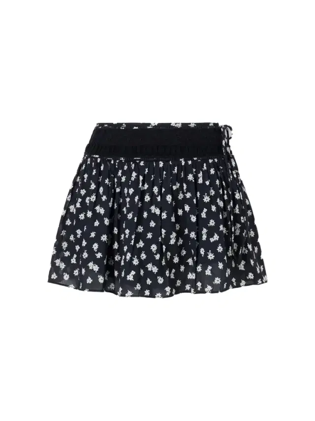 Posse Danielle Floral-print Lace-trimmed Cotton-voile Mini Skirt