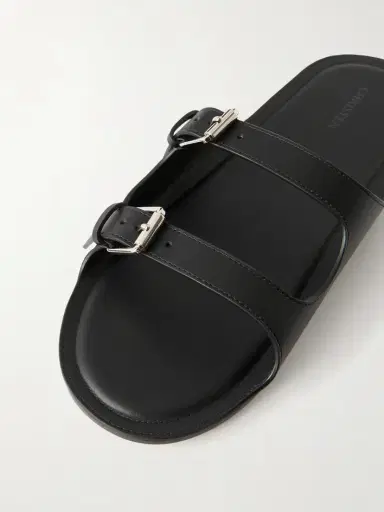 CHRISTEN Buckled Leather Flat Sandals | Thumbnail 5