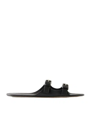 CHRISTEN Buckled Leather Flat Sandals | Thumbnail 1