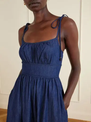 Zimmermann Mahon Broderie Anglaise Cotton-denim Midi Dress | Thumbnail 4 Zimmermann Mahon Broderie Anglaise Cotton-denim Midi Dress | Thumbnail 4